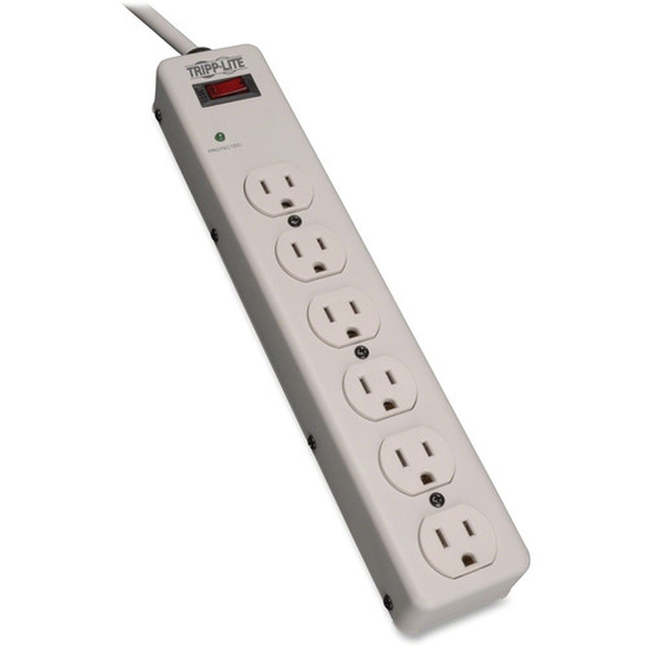 Tripp Lite Protect It Six-Outlet Surge Suppressor - 6 x NEMA 5-15R - 180 kVA - 1340 J - 120 V AC Input - 120 V AC Output - 6 ft TLM606HJ