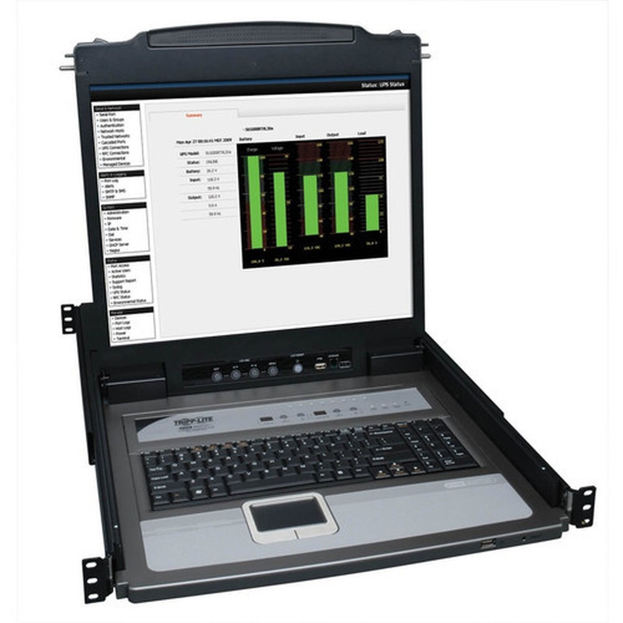 Tripp_Lite_NetDirector_Console_RM_LCD_KVM_Switch_with_8_Cables_-_Steel_Housing_-_8_Computers_-_19_-_8_x_HD-18_KeyboardMouseVideo_B020-U08-19-K