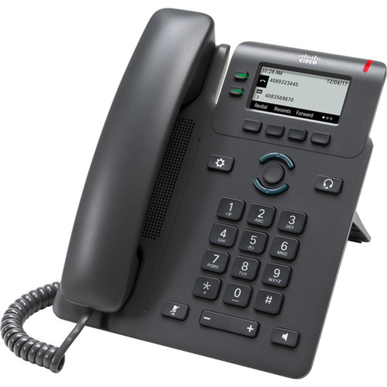 Cisco 6821 IP Phone - Corded - Corded - Wall Mountable Desktop - Charcoal - 2 x Total Line - VoIP - 2 x Network RJ-45 - PoE Ports CP-6821-3PCC-K9
