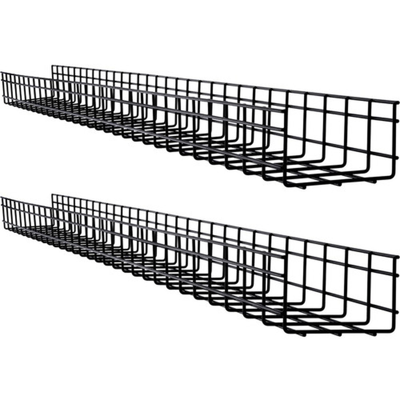 Tripp Lite by Eaton Wire Mesh Cable Tray - 150 x 100 x 1500 mm 6 in x 4 in x 5 ft 2-Pack - Cable Tray - Black - 2 - Steel SRWB6410X2STR