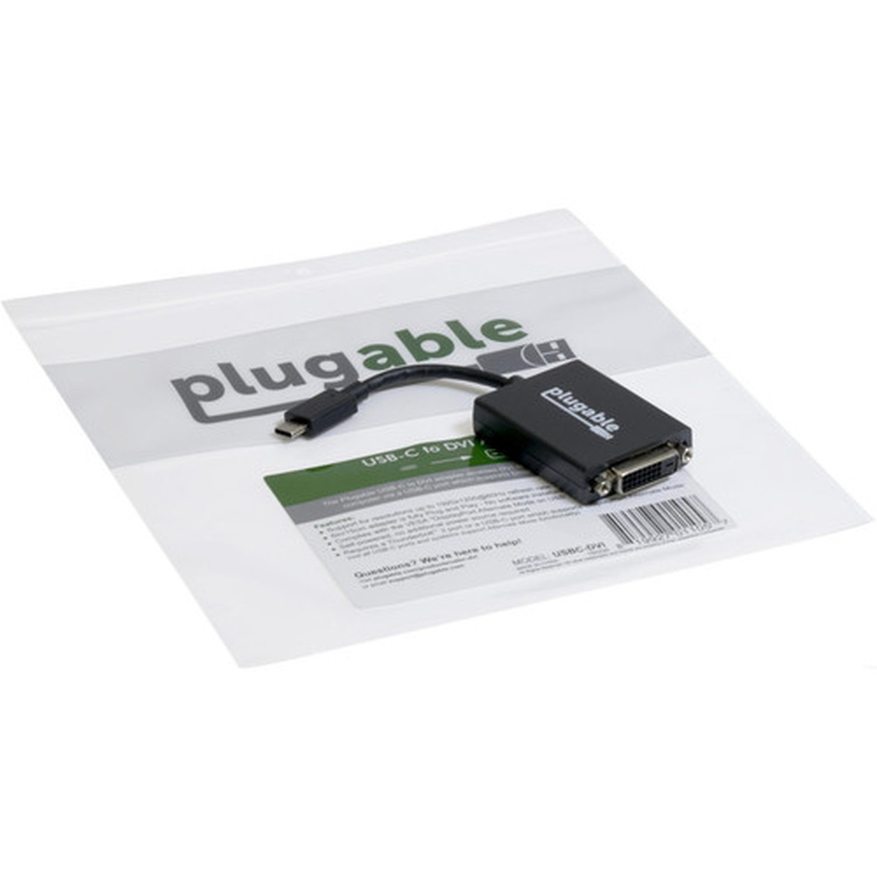 Plugable USB 31 Type-C to DVI Adapter - 1 Pack - USB 31 Type C - 1 x DVI Video Female - 2560 x 1440 Supported USBC-DVI