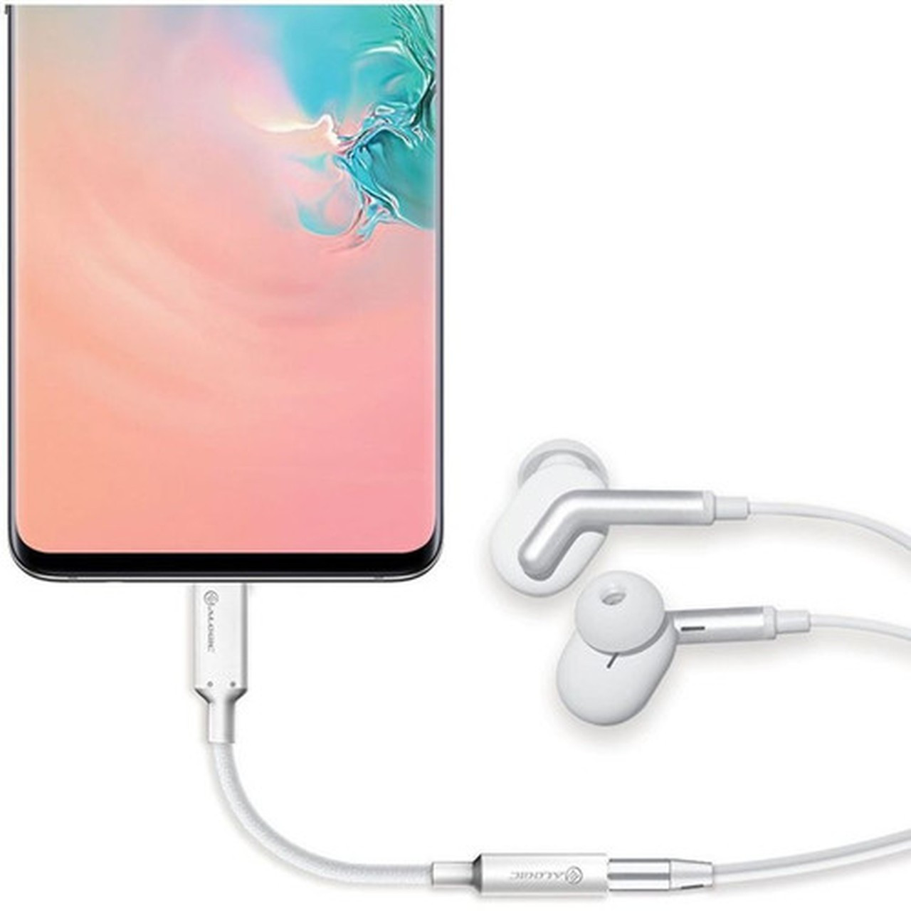 ALOGIC Elements PRO 10cm USB-C to 35mm Audio Adapter - White - 39 Mini-phoneUSB-C Audio Cable for Audio Device Phone Tablet - 1 ELPC35A-WH