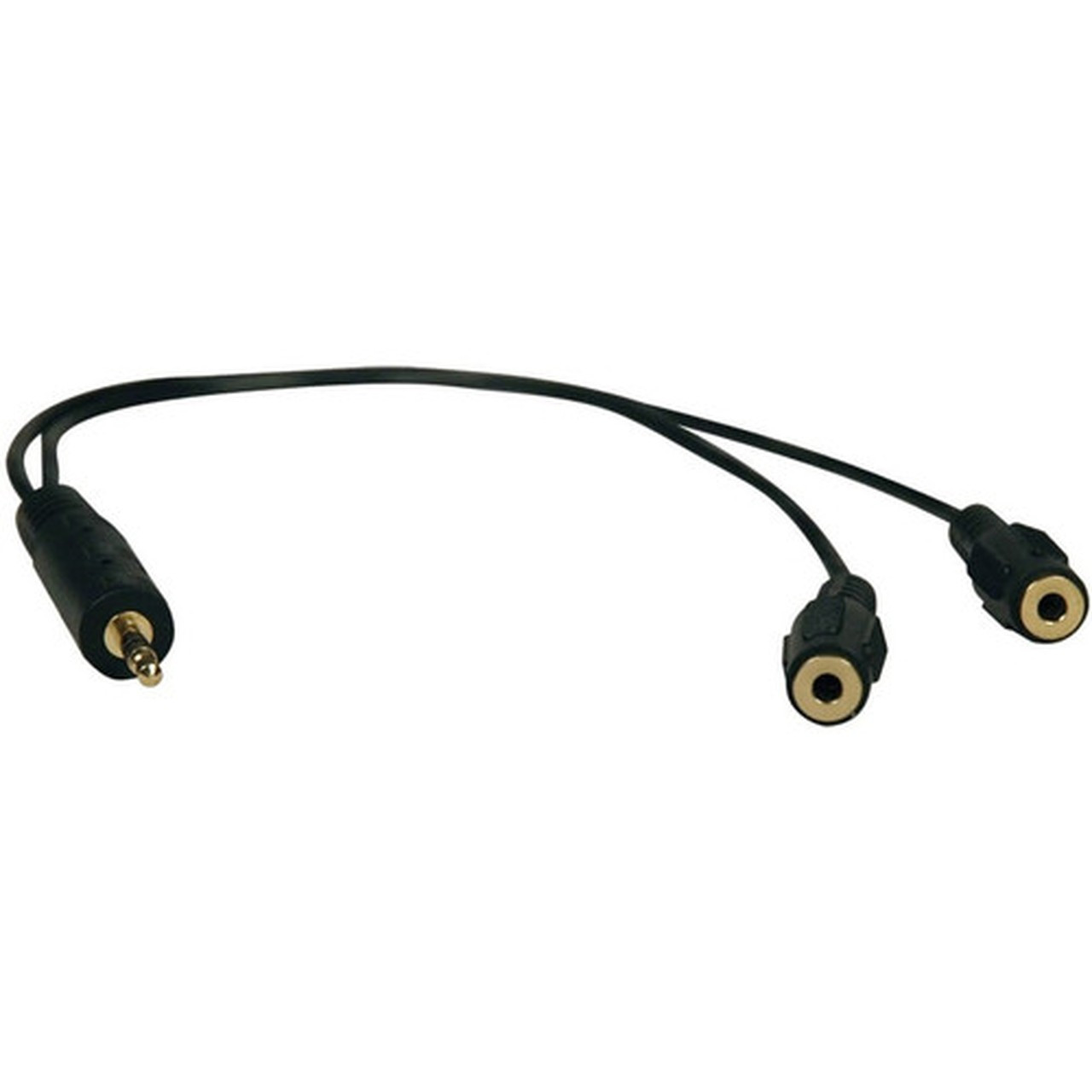 Tripp Lite 1ft Mini Stereo Dubbing Cable Y 35mm M to 2xF - 1 ft Mini-phone Audio Cable for Headphone - First End 1 x Mini-phone - - P313-001