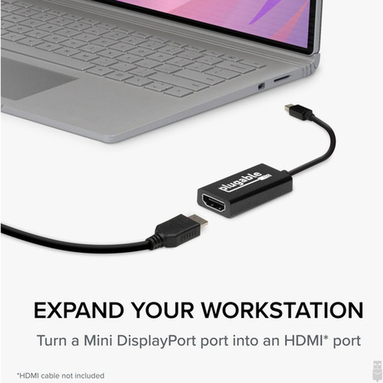 Plugable Active Mini DisplayPort Thunderbolt 2 to HDMI 20 Adapter - 8 DisplayPortHDMI AV Cable for AudioVideo Device HDTV PC MDP-HDMI