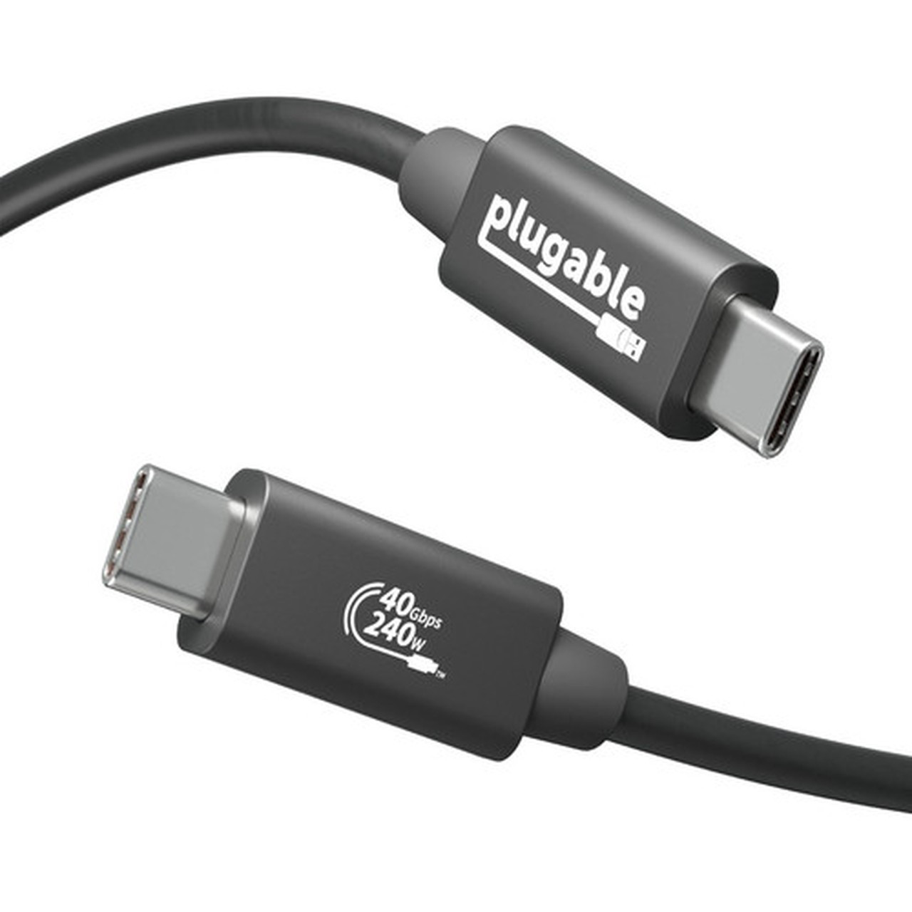 Plugable USB4 Cable with 240W Charging 33 Feet 1M USB-IF Certified - 1x 8K Display 40 Gbps Compatible with USB 4 Thunderbolt USB4-240W-1M