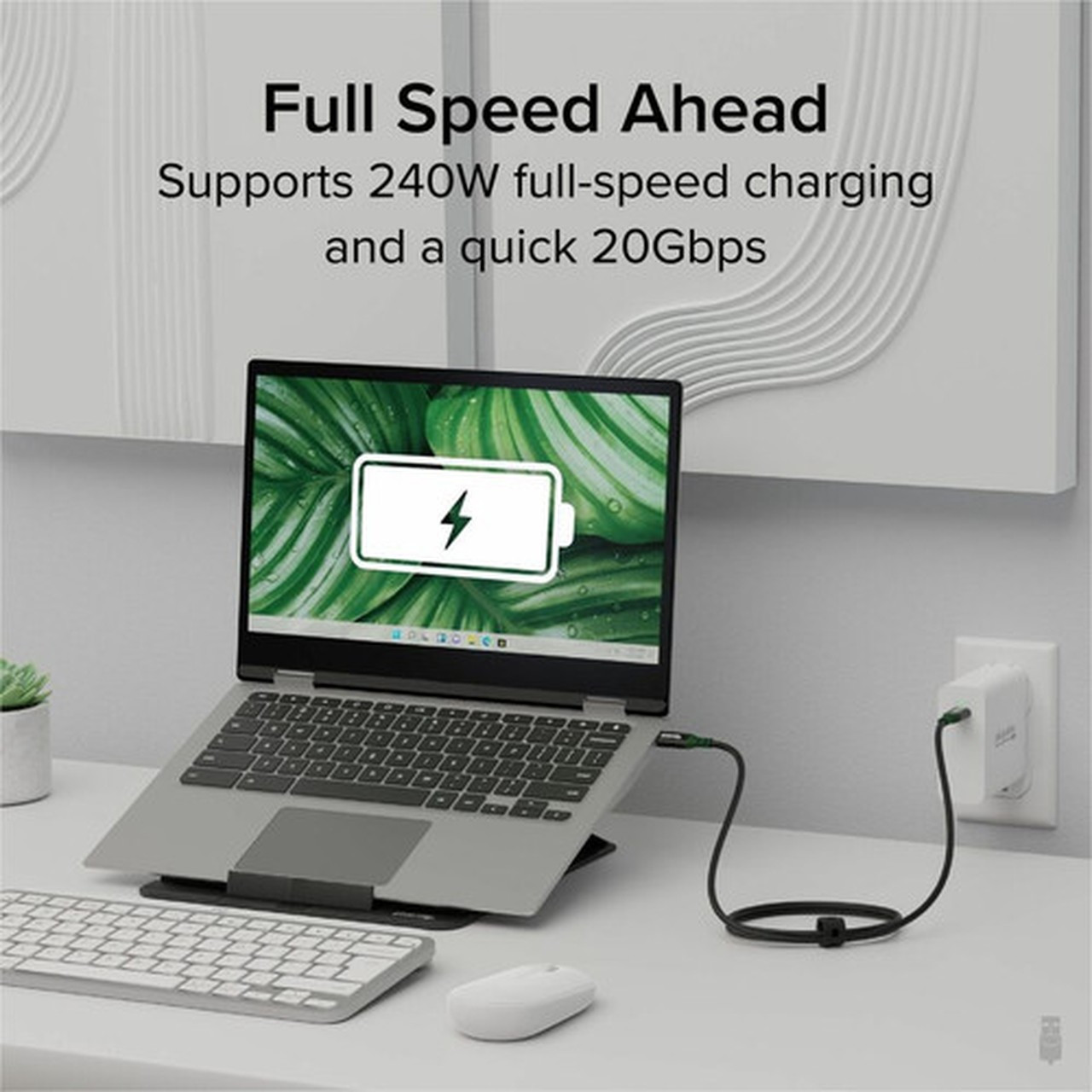 Plugable USB-C 20Gbps 240W EPR Cable - 33 ft USB-C Data Transfer Cable for Notebook Smartphone Tablet Docking Station - 20 Gbits USBC-240W-1M