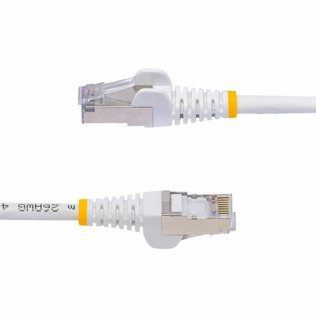 StarTechcom 3ft White CAT8 Ethernet Cable Snagless RJ45 25G40G 2000MHz 100W PoE SFTP 26AWG Pure Bare Copper LSZH Network Cord NLWH-3F-CAT8-PATCH