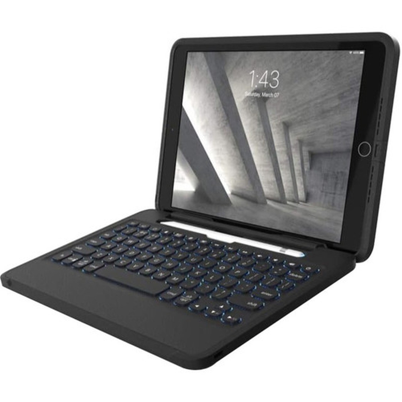 ZAGG Rugged Book Rugged KeyboardCover Case Book Fold for 102 to 105 Apple iPad Pro iPad 7th Generation Tablet - Black - Drop 103104613