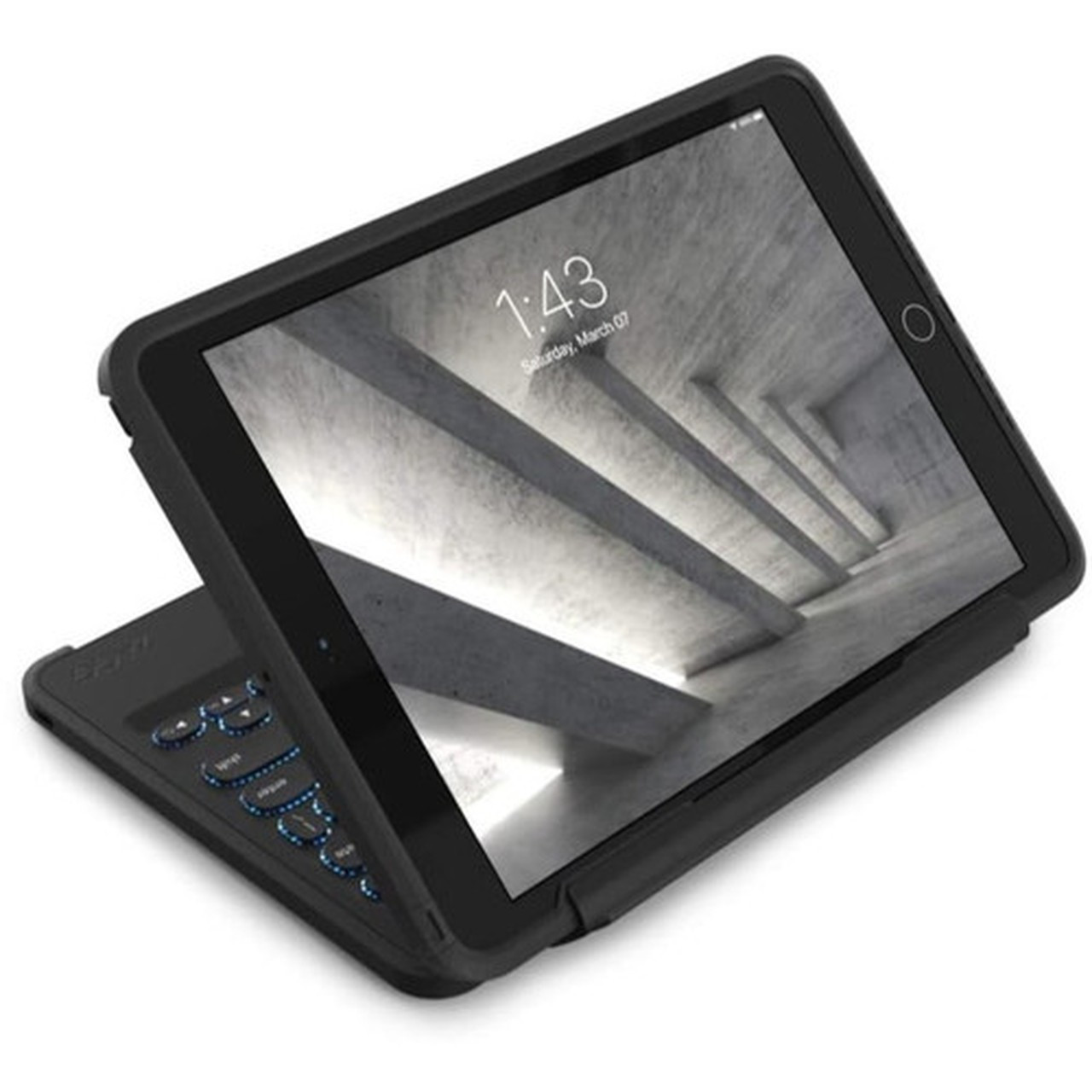 ZAGG Rugged Book Rugged KeyboardCover Case Book Fold for 102 to 105 Apple iPad Pro iPad 7th Generation Tablet - Black - Drop 103104613