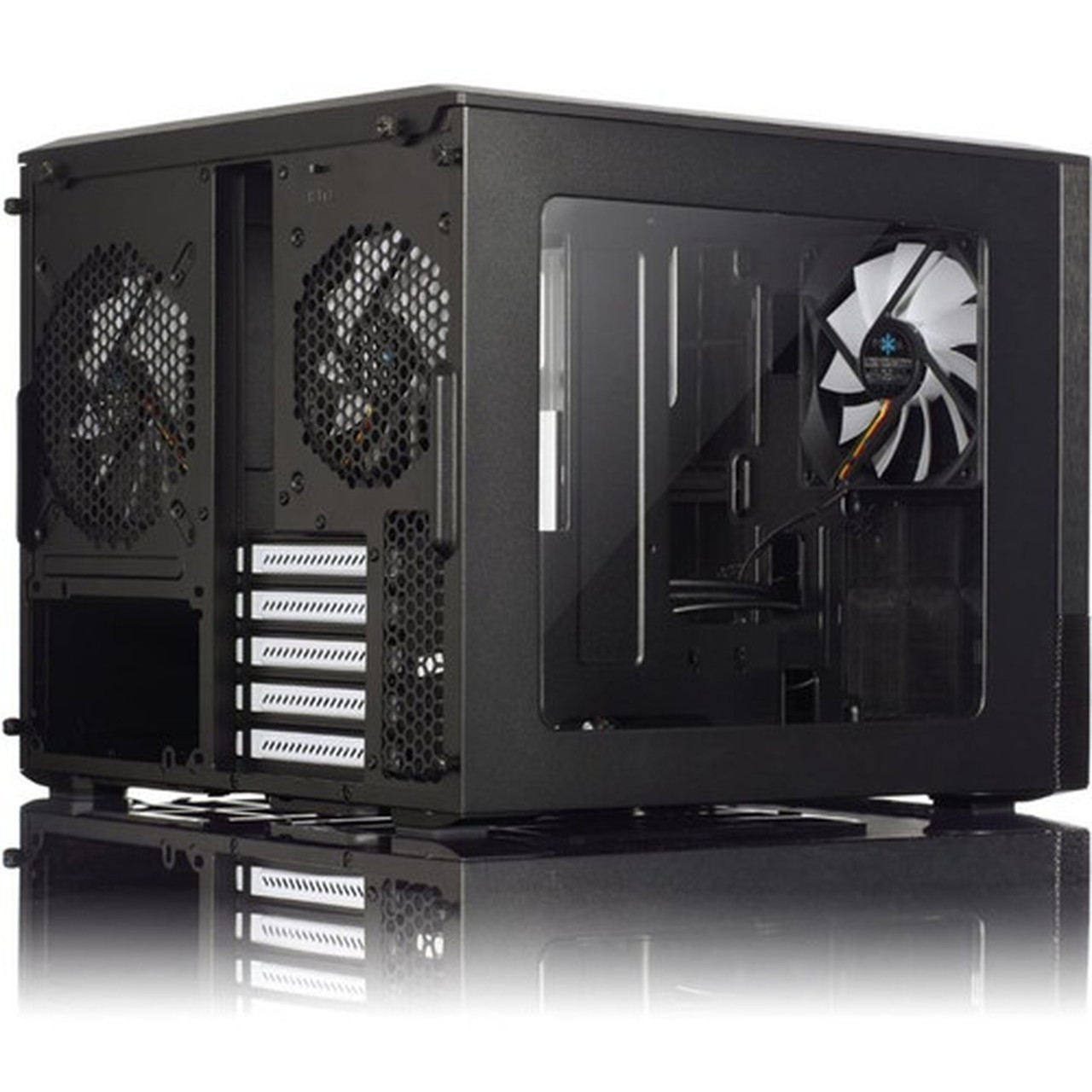 Fractal Design Node 804 Computer Case - Cube - Black - Aluminum - 12 x Bay - 3 x 472 120 mm x Fans Installed - Micro ATX Mini - FD-CA-NODE-804-BL-W