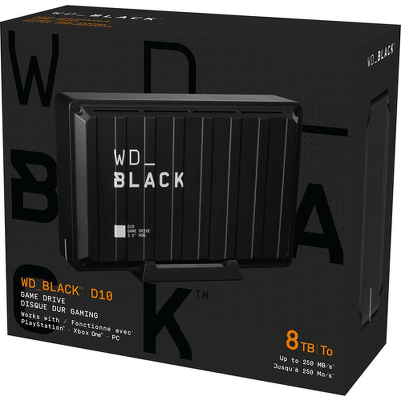 WD Black D10 WDBA3P0080HBK 8 TB Desktop Hard Drive - External - Black - Gaming Console Desktop PC Device Supported - USB 32 - - 3 - WDBA3P0080HBK-NESN