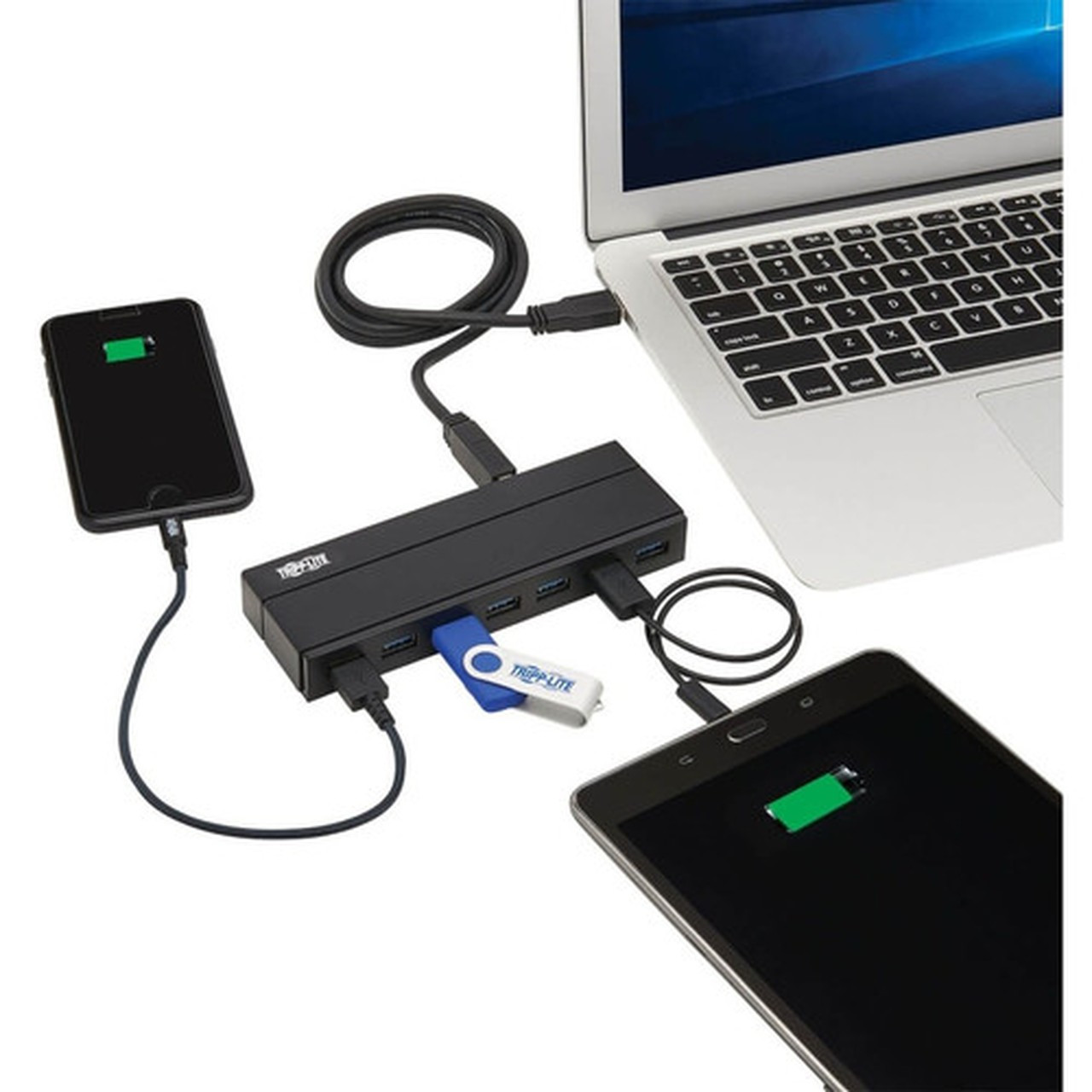 Tripp Lite by Eaton USB 30 Charging Hub - 7 x USB30 1 x Charging iPad2 - USB - External - 8 USB Ports - 7 USB 30 Ports - PC U360-007