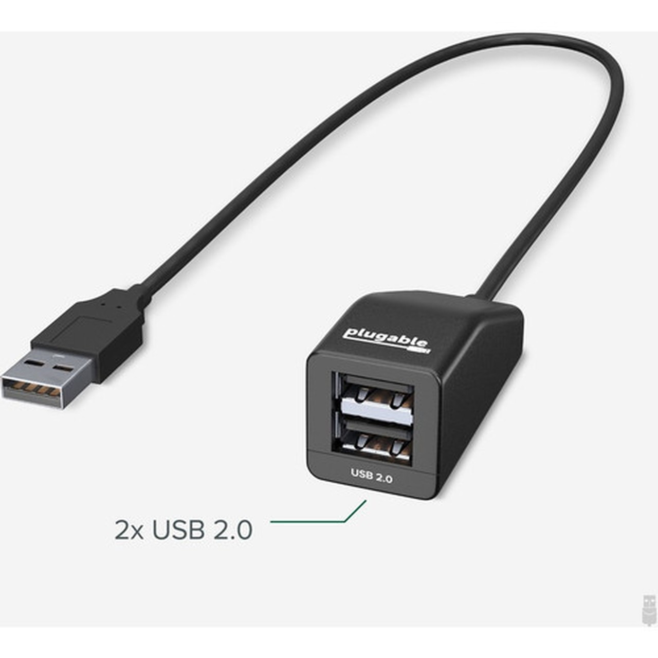 Plugable USB 20 2-Port High Speed Ultra Compact Hub Splitter 480 Mbps USB 20 Compatible with Windows Linux macOS Chrome OS - USB2-2PORT