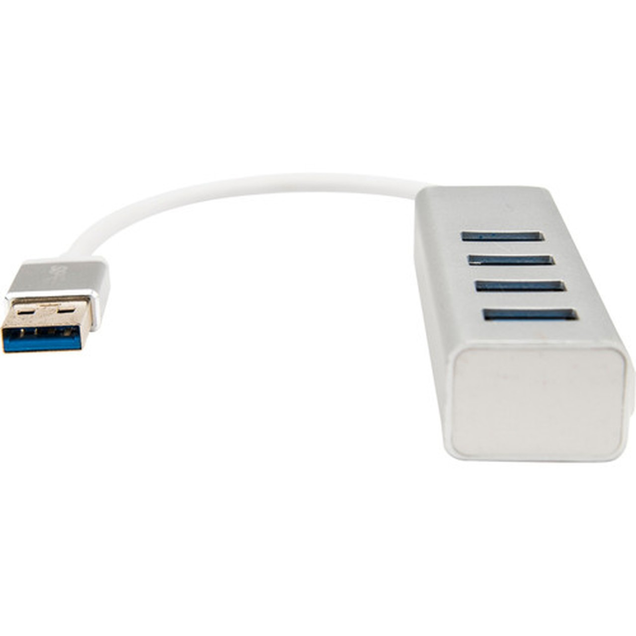 Rocstor 6 in Portable 4 Port SuperSpeed Mini USB 30 Hub - Aluminum Silver - USB - External - 4 USB Ports - 4 USB 30 Ports - PC Y10A216-S1