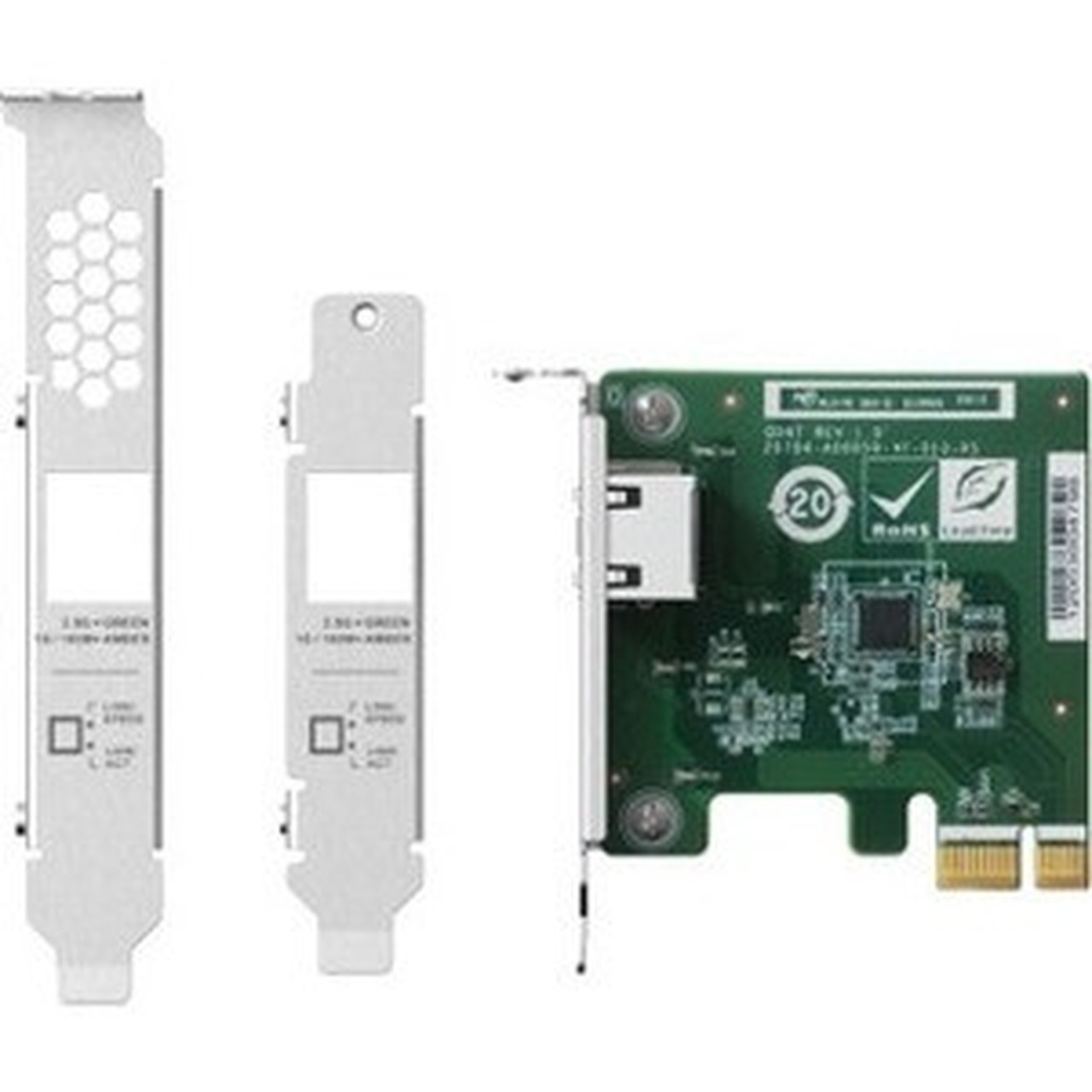 QNAP Single-Port 25 GBE Network Expansion Card - PCI Express 20 x1 - 1 Ports - 1 - Twisted Pair - 25GBase-T - Plug-in Card QXG-2G1T-I225
