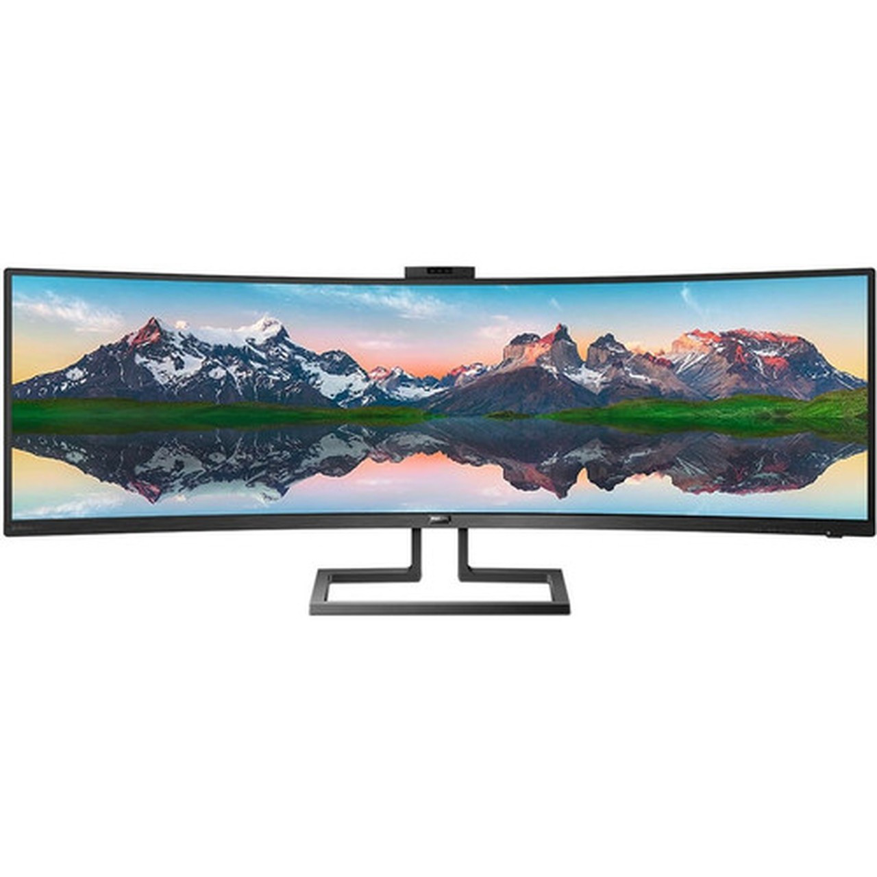 Philips Brilliance 499P9H 49 Class Webcam Dual Quad HD DQHD Curved Screen LCD Monitor - 329 - Textured Black - 488 Viewable - - 499P9H