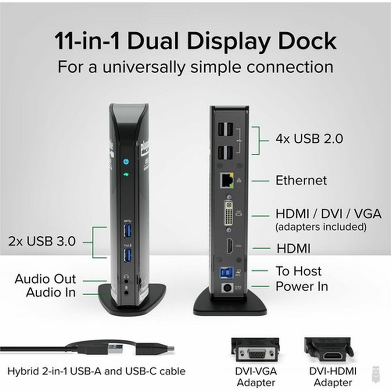 Plugable USB 30 Universal Laptop Docking Station Dual Monitor for Windows and Mac - Dual Video HDMI and DVIVGAHDMI Gigabit 6 USB UD-3900