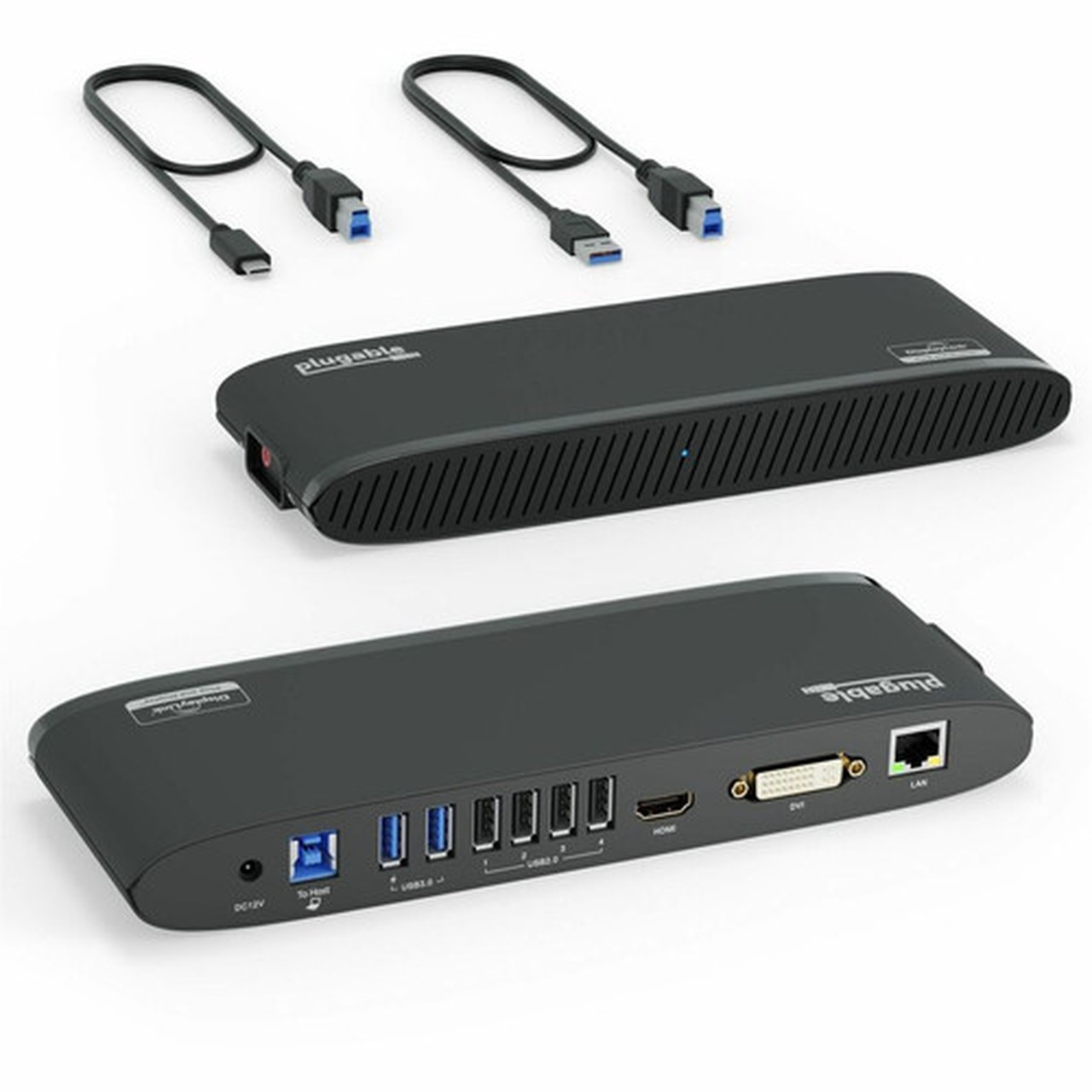 Plugable USB 30 Universal Laptop Docking Station for Windows and Mac - Dual Monitor HDMI and DVIHDMIVGA Gigabit Ethernet Audio UD-3900H