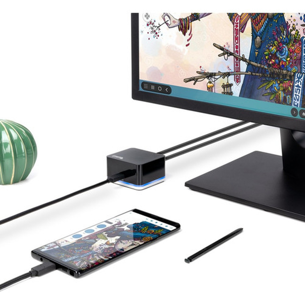 Plugable Phone Cube Compatible with Samsung DeX Dock DeX Station DeX Pad Galaxy Note 9 S9 S9 Plus S8 S8 Plus S10 Tab S5e - C UD-CUBE-15W