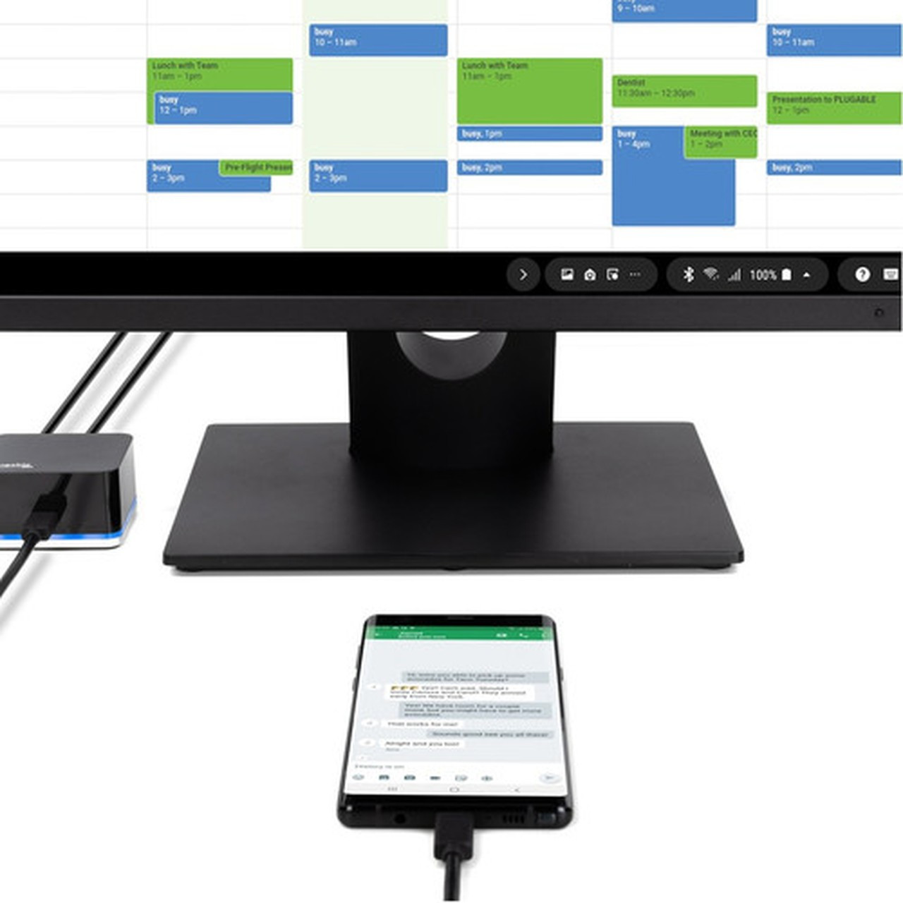 Plugable Phone Cube Compatible with Samsung DeX Dock DeX Station DeX Pad Galaxy Note 9 S9 S9 Plus S8 S8 Plus S10 Tab S5e - C UD-CUBE-15W