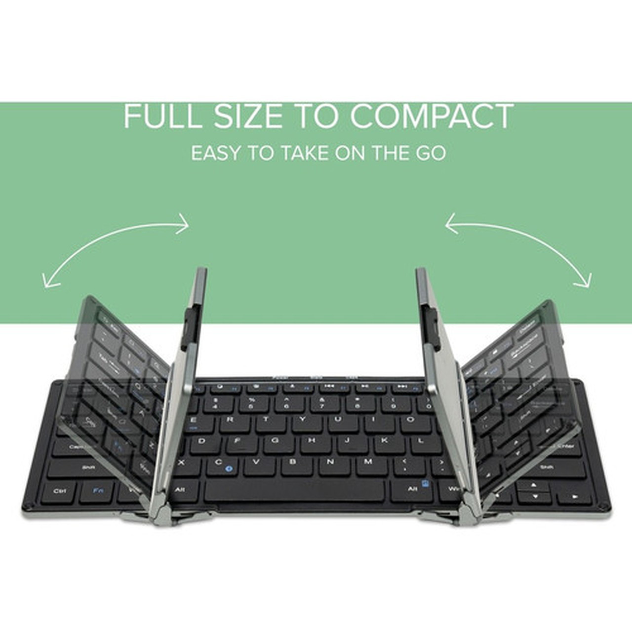 Plugable Foldable Bluetooth Keyboard Compatible with iPad iPhones Android and Windows - Full-Size Multi-Device Keyboard Wireless BT-KEY3XL