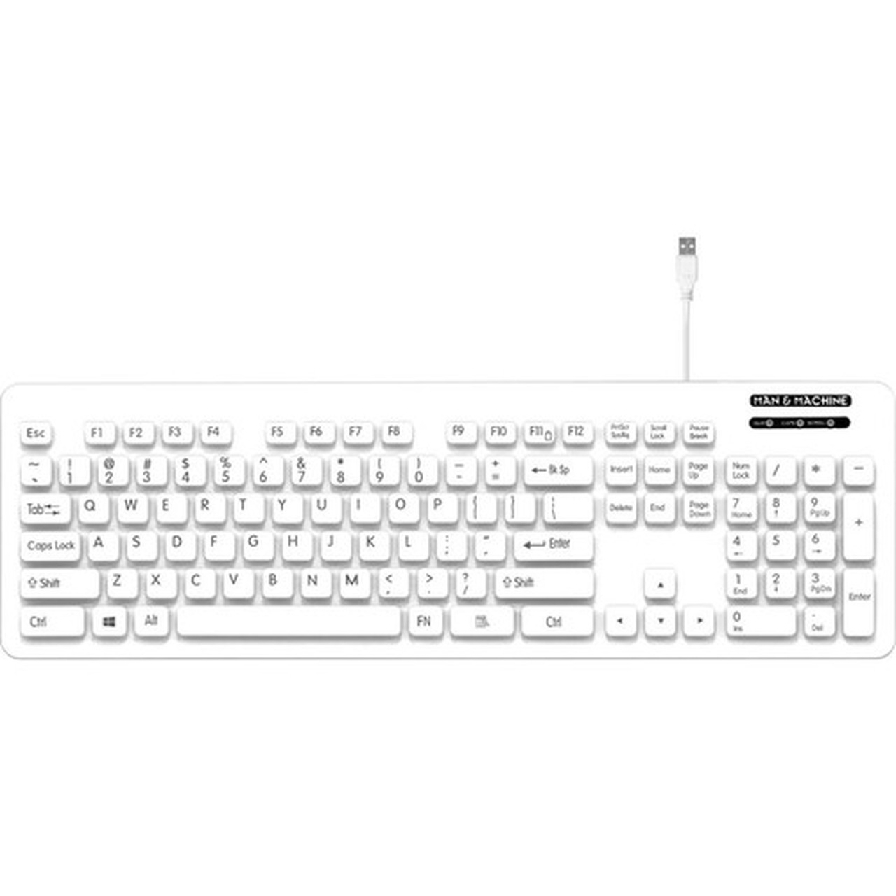 Man  Machine L Cool Keyboard - Cable Connectivity - USB Interface - English US - Windows Linux Mac - White LCOOLW7