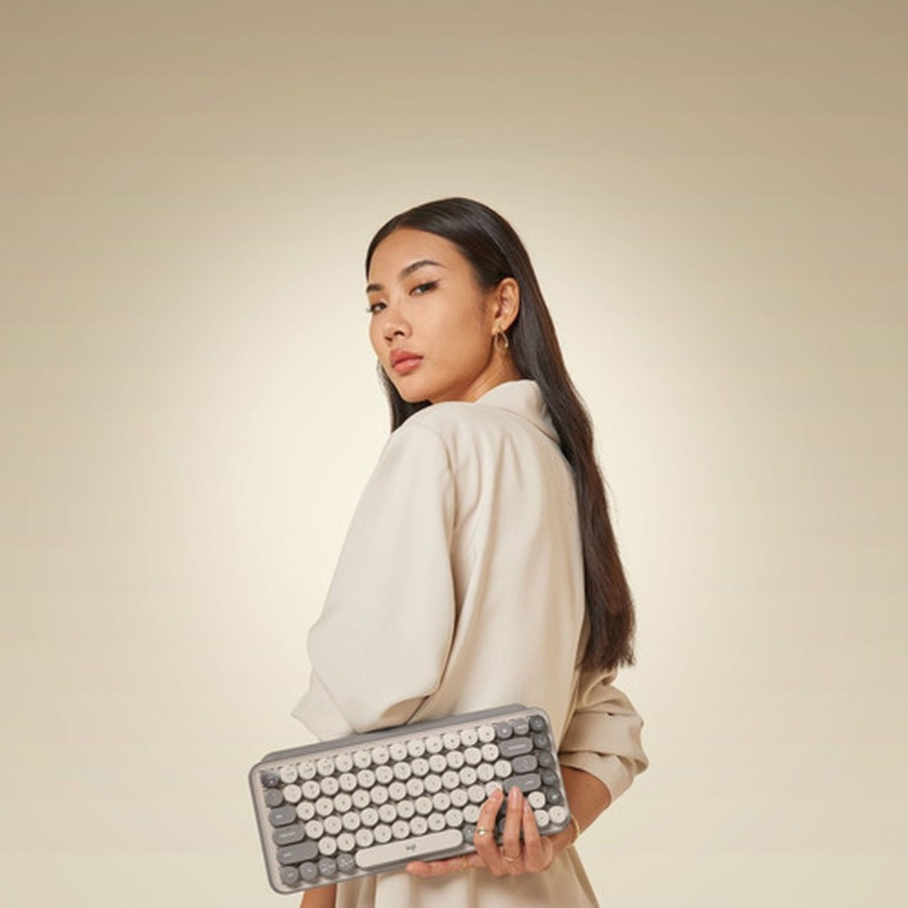 Logitech Pop Keys - Mist - Wireless Connectivity - Bluetooth - 8 Emoji Menu Hot Keys - ChromeOS - Notebook Tablet Mobile Phone - 920-011232