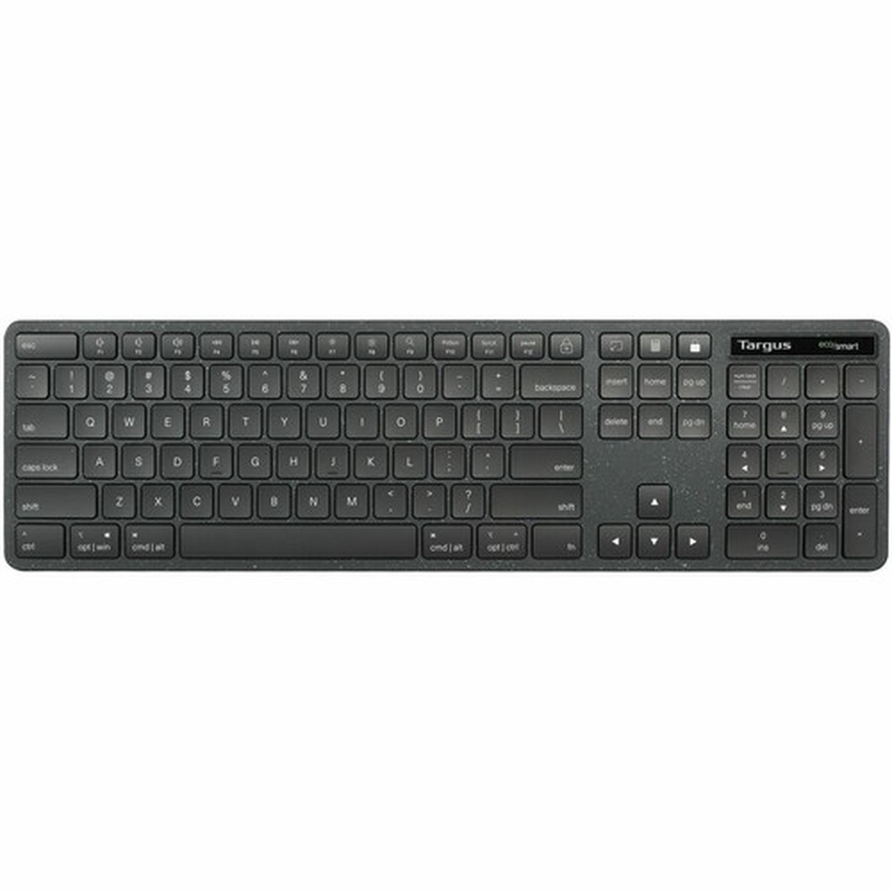 Targus Full-Size Wireless EcoSmart Keyboard - Wireless Connectivity - BluetoothRF - 240 GHz - 104 Key - Windows macOS iPadOS iOS AKB873US