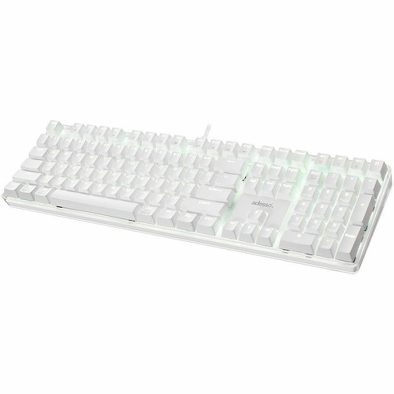 Adesso Multi-OS Illuminated Mechanical Keyboard With CoPilot AI Hotkey - Cable Connectivity - USB Type C Interface - LED - 104 Key My AKB-680UW