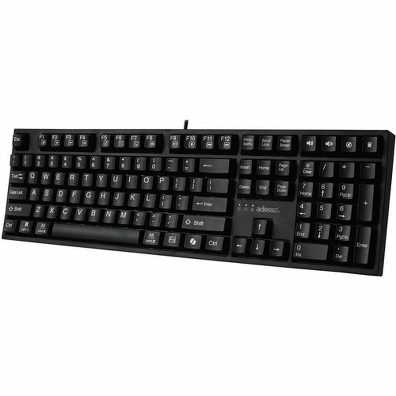 Adesso Multi-OS Mechanical Keyboard With CoPilot AI Hotkey - Cable Connectivity - USB Interface - 104 Key Multimedia Windows Key Up AKB-670UB