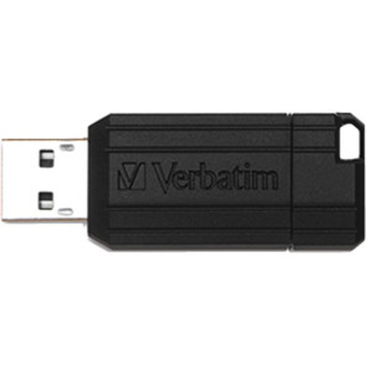 Verbatim 128GB Pinstripe USB Flash Drive - Black - 128 GB - USB 20 Type A - 10 MBs Read Speed - 4 MBs Write Speed - Black - - 1 49071