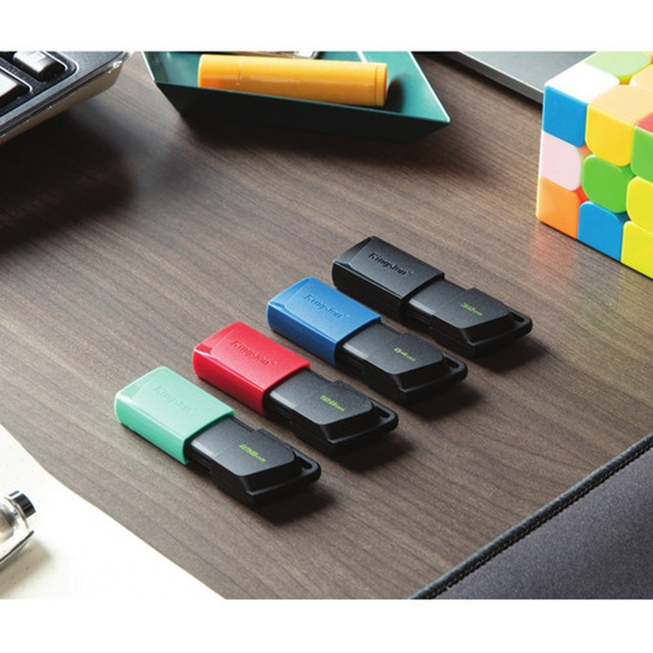 Kingston DataTraveler Exodia M USB Flash Drive - 64 GB - USB 32 Gen 1 Type A - Black Blue - 5 Year Warranty - 1 Pack DTXM64GB