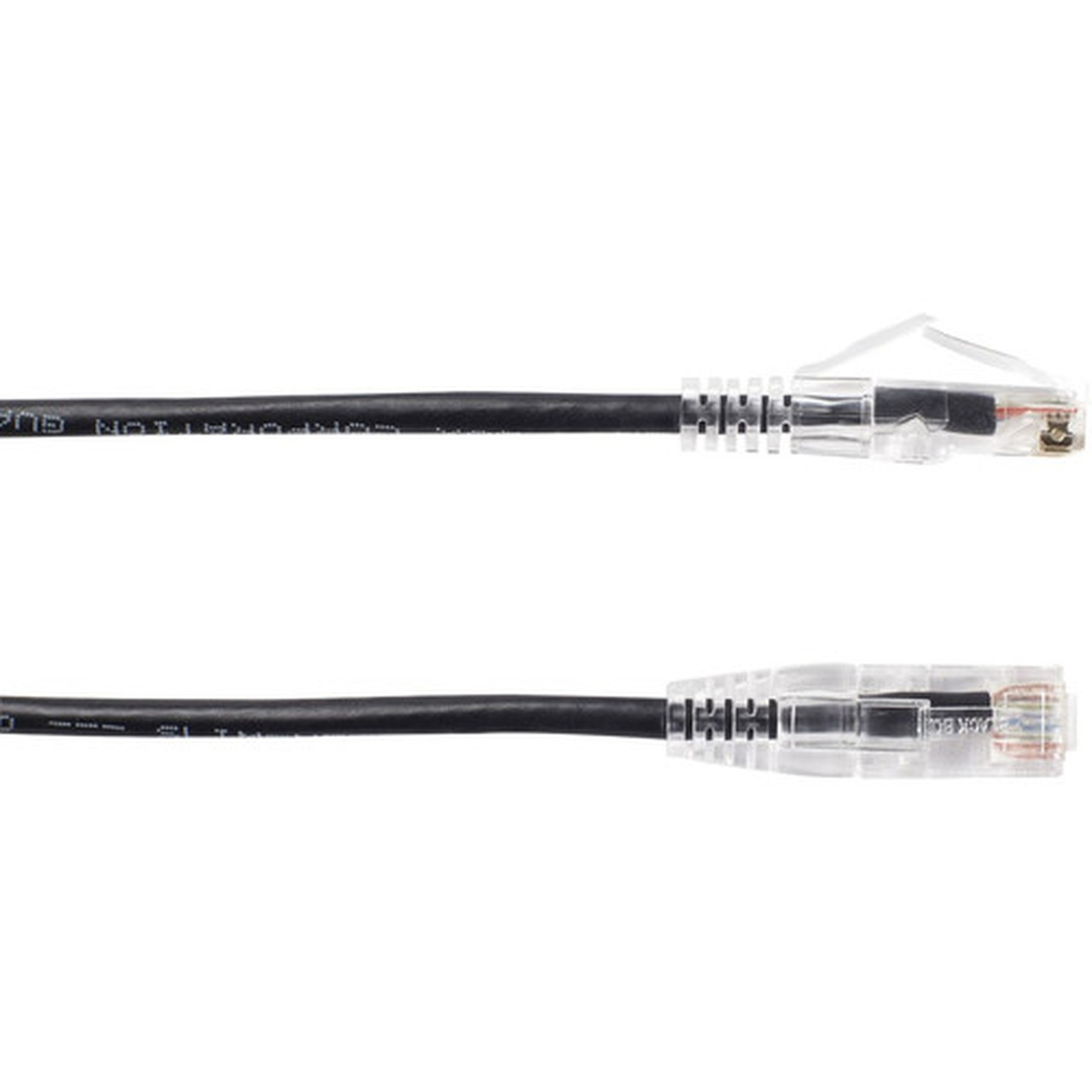 Black Box Slim-Net Cat6 UTP Patch Network Cable - 10 ft Category 6 Network Cable for Patch Panel Wallplate Network Device - First 1 C6PC28-BK-10