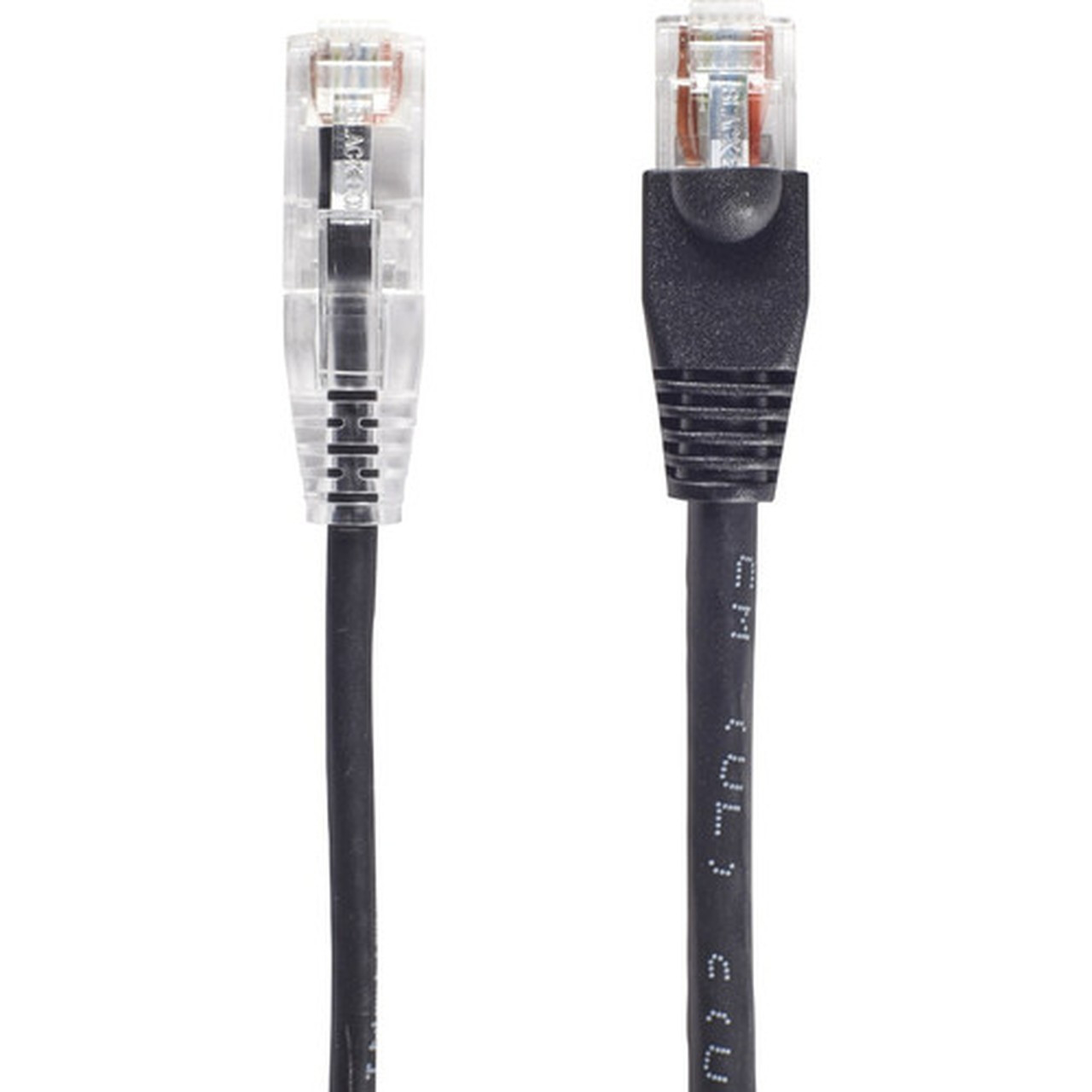 Black Box Slim-Net Cat6 UTP Patch Network Cable - 10 ft Category 6 Network Cable for Patch Panel Wallplate Network Device - First 1 C6PC28-BK-10