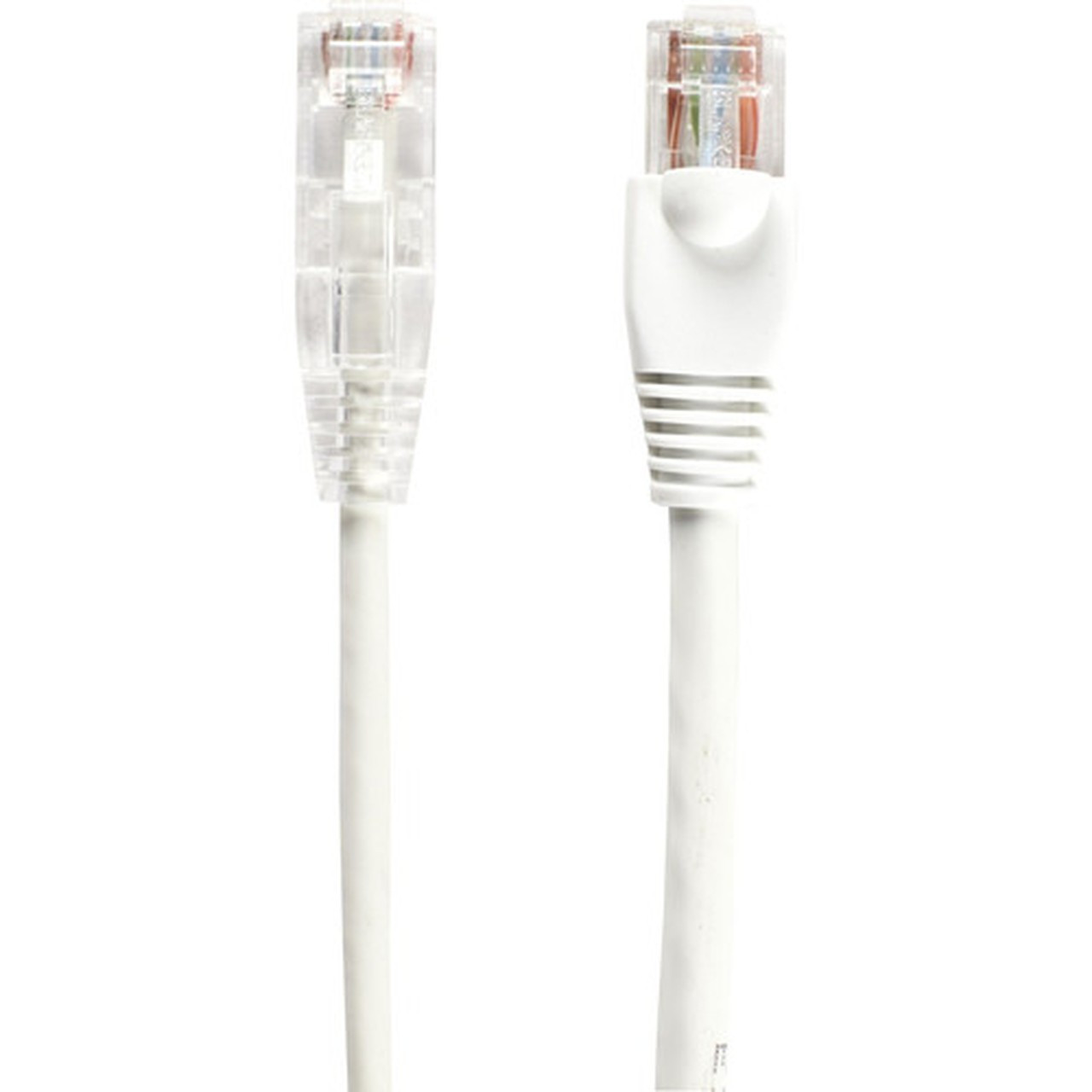 Black Box Slim-Net Cat6 UTP Patch Network Cable - 12 ft Category 6 Network Cable for Patch Panel Wallplate Network Device - First 1 C6PC28-WH-12