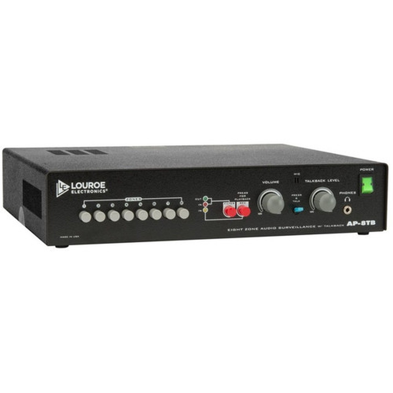 Louroe AP-8TB 8 Zone Two-Way Audio Base Station - for Monitoring Point Building Laboratory Warehouse Classroom Medical Storage LE-323