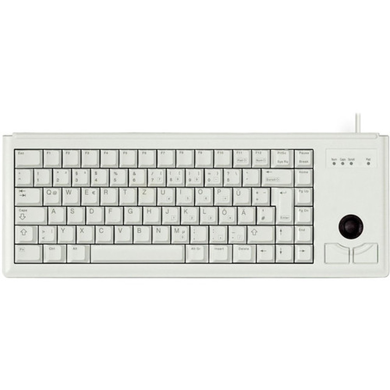 CHERRY COMPACT USB KEYBOARD - Cable Connectivity - USB Interface - 83 Key - English US - Trackball - ML Keyswitch - Light Gray - TAA G84-4420LUBEU-0