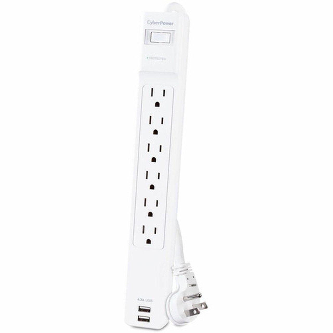 CyberPower Professional CSP606U42A Surge SuppressorProtector - 6 x NEMA 5-15R 2 x USB - 900 J - 125 V AC Input - 45 kA - 6 ft CSP606U42A