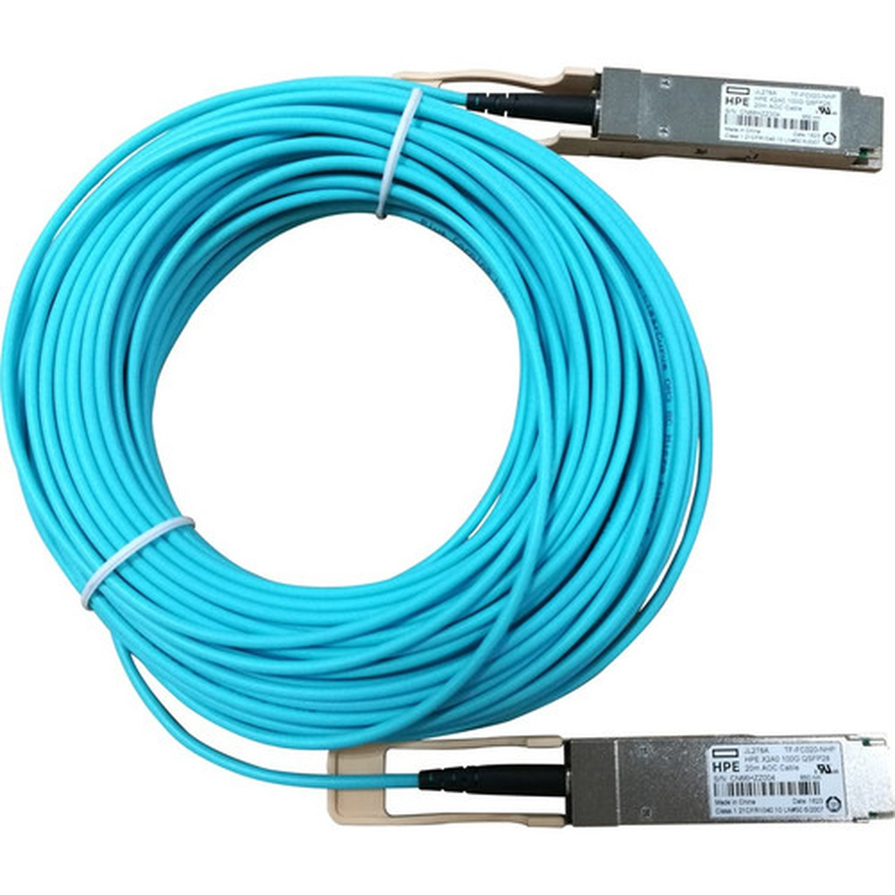 HPE X2A0 100G QSFP28 to QSFP28 20m Active Optical Cable - 656 ft Fiber Optic Network Cable for Network Device Switch - First End 1 JL278A
