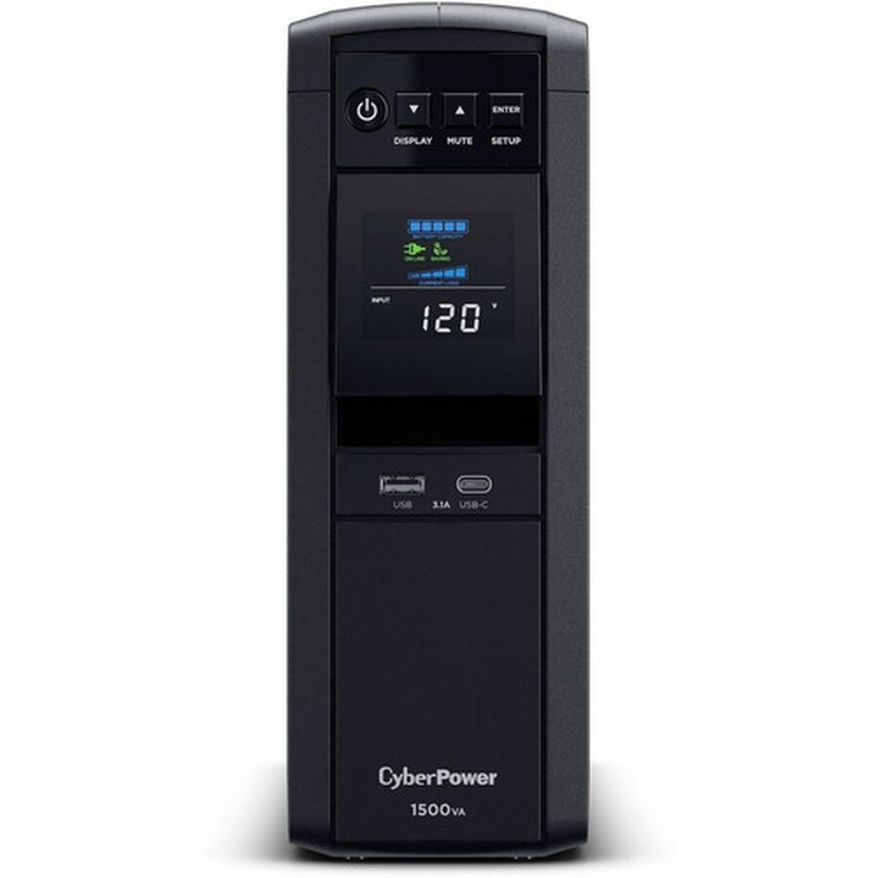 CyberPower CyberPower CP1500PFCLCDTAA TAA Compliant UPS System - 1500VA1000W 120 VAC NEMA 5-15P Mini-Tower Sine Wave 12 Outlets CP1500PFCLCDTAA