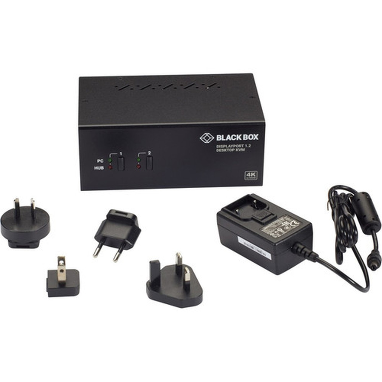 Black Box KVM Switch - Dual-Monitor DisplayPort 12 4K 60Hz USB 30 Hub Audio - 2 Computers - 1 Local Users - 3840 x 2160 - 6 KV6222DP