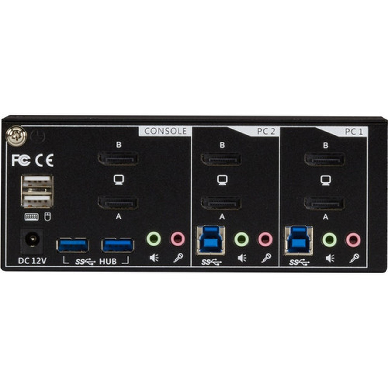 Black Box KVM Switch - Dual-Monitor DisplayPort 12 4K 60Hz USB 30 Hub Audio - 2 Computers - 1 Local Users - 3840 x 2160 - 6 KV6222DP