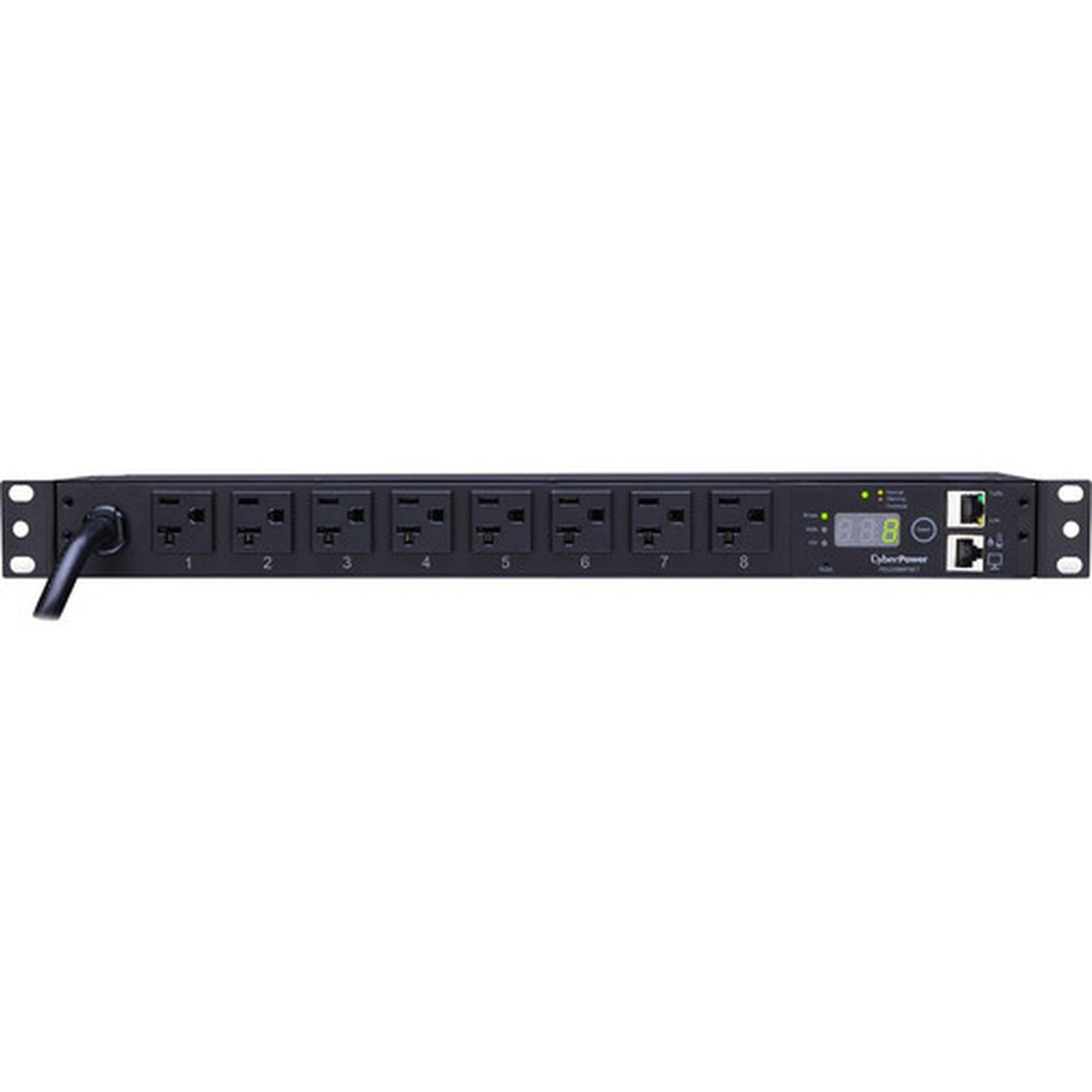 CyberPower Monitored PDU RM 1U PDU20M8FNET 20A 8-Outlet - Monitored - NEMA 5-20P - 8 x NEMA 5-20R - 120 V AC - Network RJ-45 - 1U - PDU20M8FNET