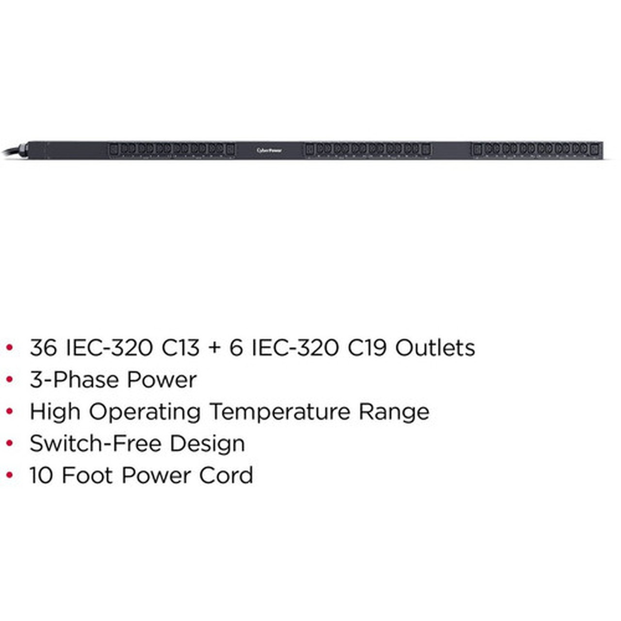 CyberPower PDU13103 42-Outlets PDU - Basic - NEMA L21-20P - 36 x IEC 60320 C13 6 x IEC 60320 C19 - 230 V AC - 0U - Vertical - PDU13103