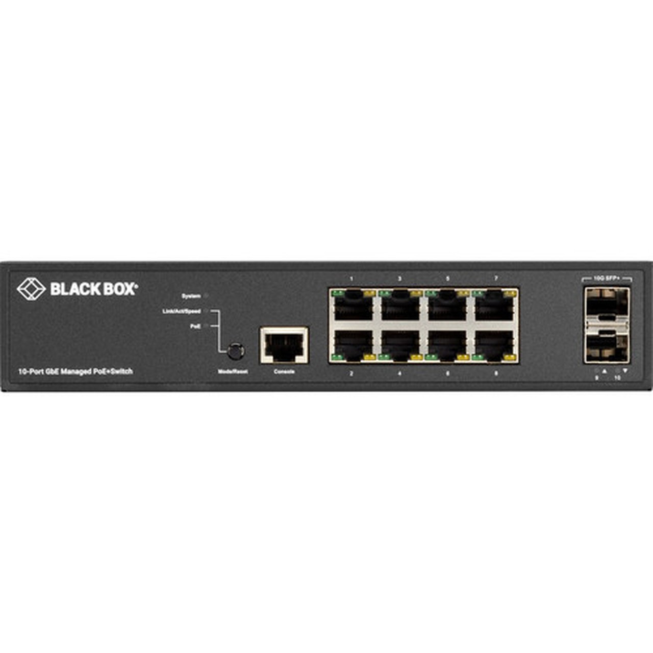 Black Box LPB3000 Ethernet Switch - 8 Ports - Manageable - Gigabit Ethernet 10 Gigabit Ethernet - 101001000Base-T 10GBase-X - TAA LPB3010A