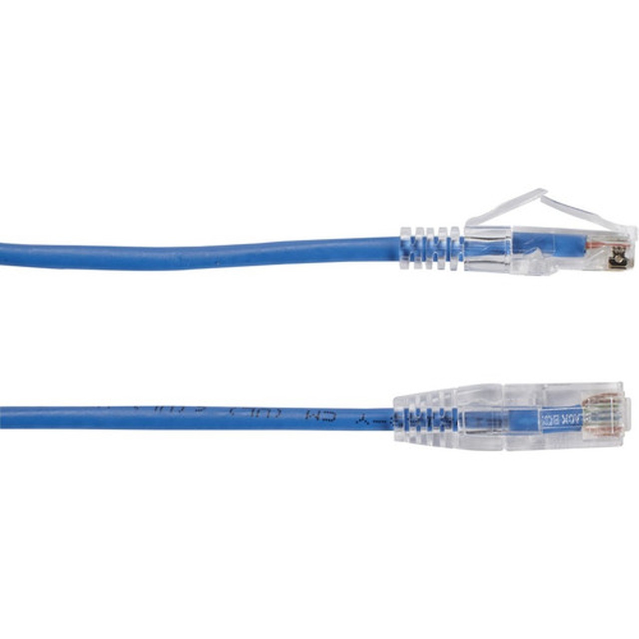 Black Box Slim-Net Cat6a UTP Patch Network Cable - 1 ft Category 6a Network Cable for Patch Panel Wallplate Network Device - First C6APC28-BL-01