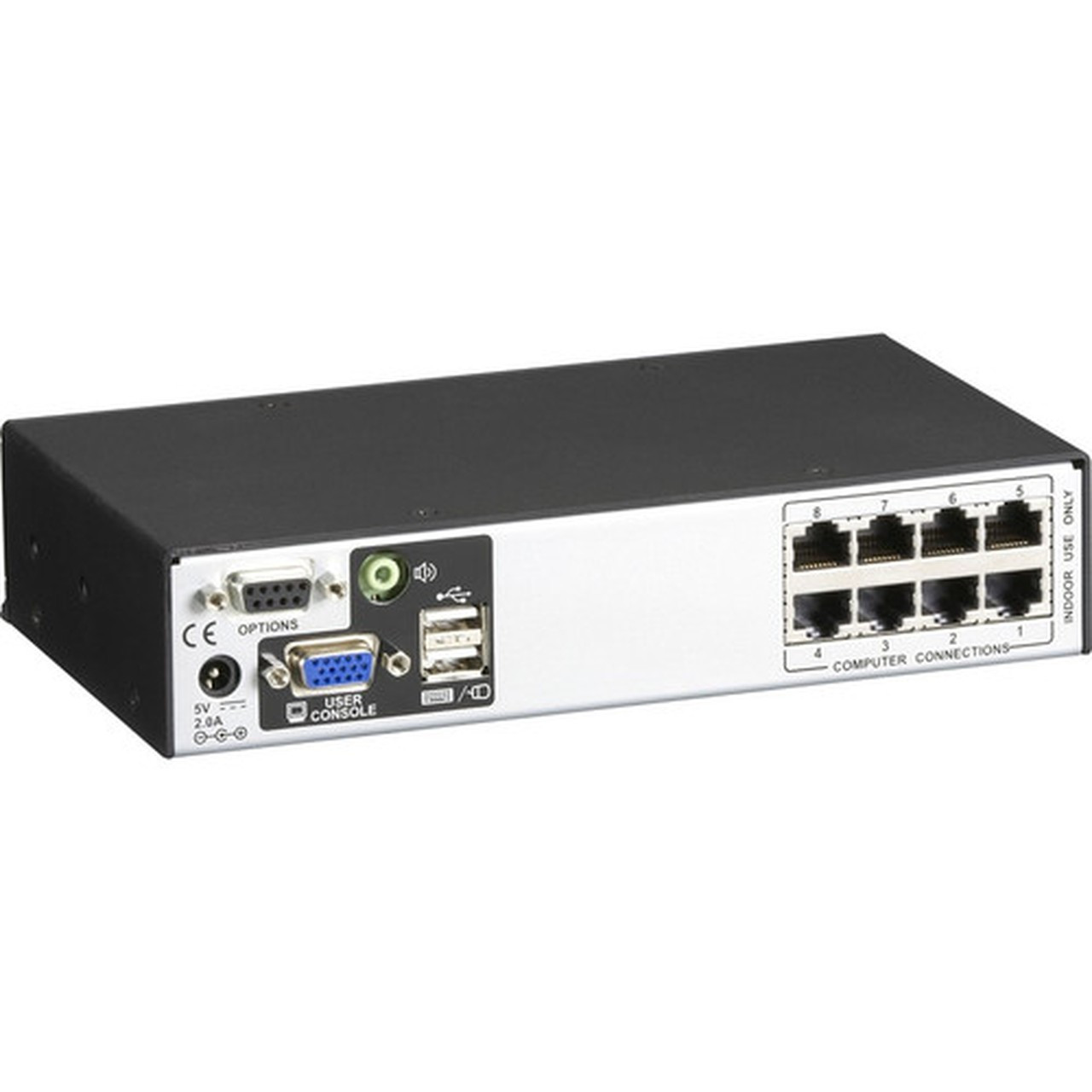 Black Box ServSwitch CX Uno 8-Port - 8 Computers - 1 Local Users - 1920 x 1200 - 9 x Network RJ-45 - 2 x USB1 x VGA - - 1U KV0081A