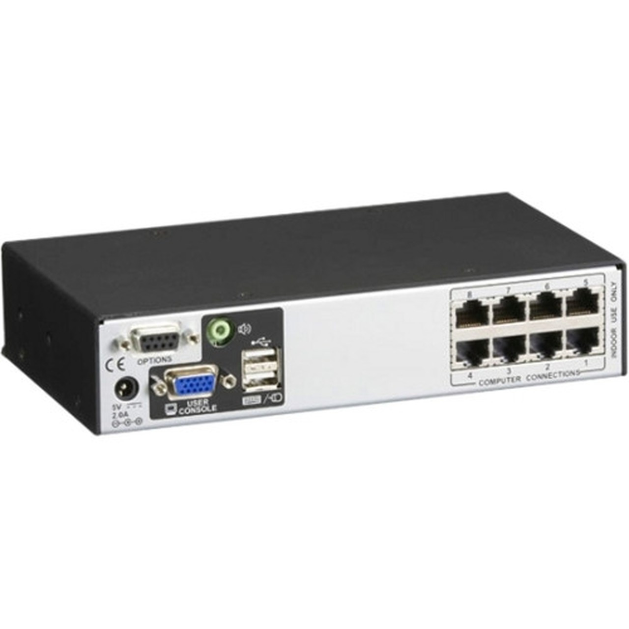 Black Box ServSwitch CX Uno 8-Port - 8 Computers - 1 Local Users - 1920 x 1200 - 9 x Network RJ-45 - 2 x USB1 x VGA - - 1U KV0081A