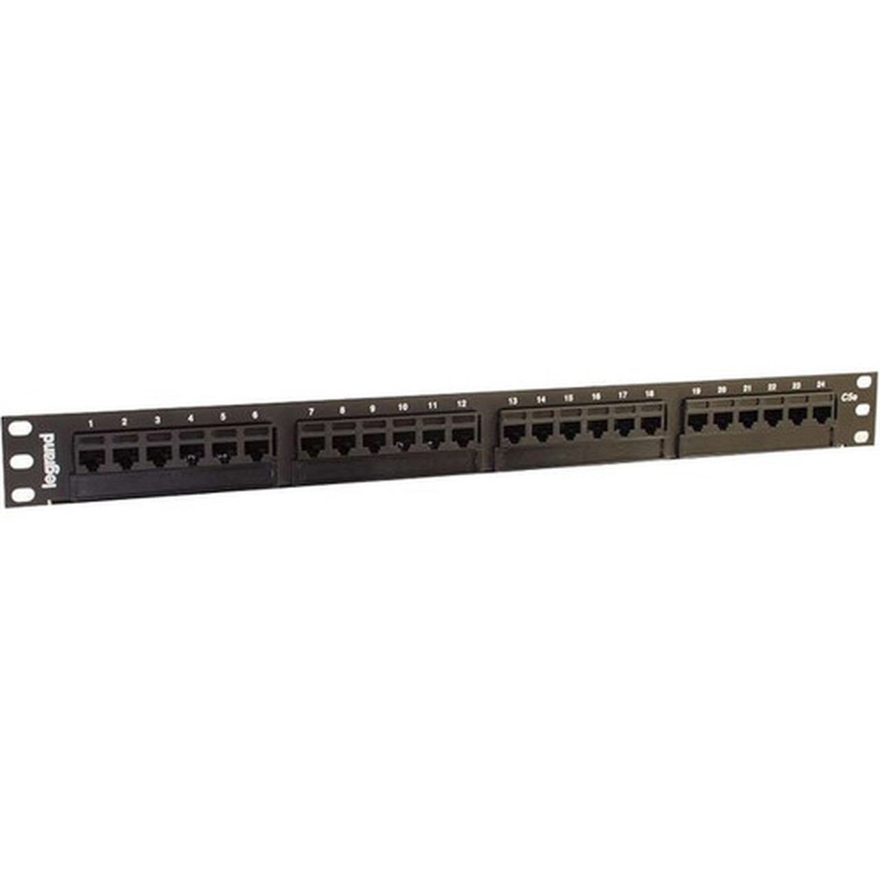 C2G 24-Port Cat5E 110-Type Patch Panel - 24 Ports - 24 x RJ-45 - 1U High - Black - 19 Wide - Rack-mountable 37197