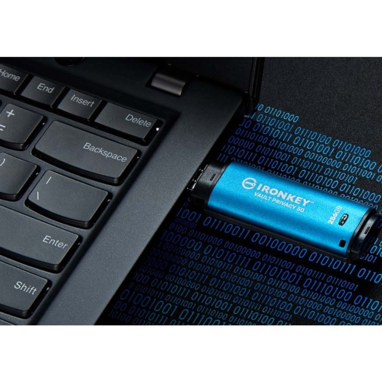 Kingston Vault Privacy 50 Series 256GB USB 3.2 (Gen 1) Type C Flash Drive - 256 GB - USB 3.2 (Gen 1) Type C - 230 MB/s Read Speed - - (IKVP50C/256GB)